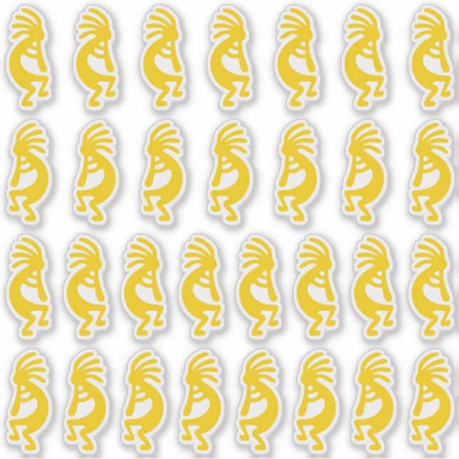 Pegatina 30 Formas Kokopelli de oro modernas (Anverso)