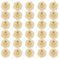 30 miel amarilla impermeable con forma de hexágono