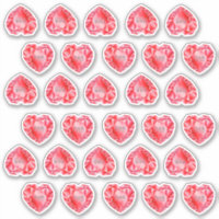 30 Ruby Heart Watercolor Añadir Monograma Boda Roj