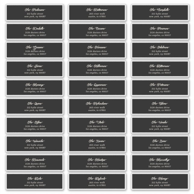 Pegatina 30 x dirección individual de sobre de invitado de  (Anverso)