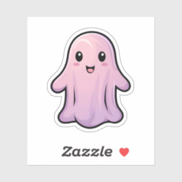 Pegatina 31 de octubre Espeluznante Fantasma Rosa De Hallow