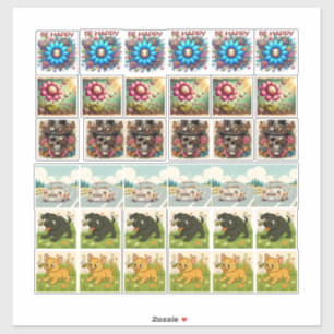 Pegatina 36 Stickers surtidos de estilo steampunk y animale