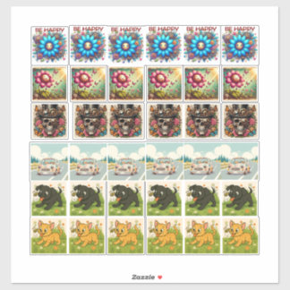 Pegatina 36 Stickers surtidos de estilo steampunk y animale