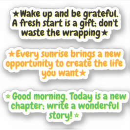 Pegatina 3 citas inspiradoras de buenos días | Motivacional