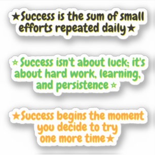 Pegatina 3 Citas Motivadoras para el Éxito   Inspiradoras 