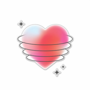 Pegatina 3 espacio hitech rojo amor al corazón valentino