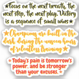 Pegatina 3 Frases Deportivas para Atletas | Inspiradoras