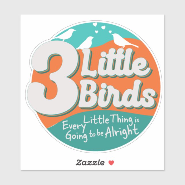 Pegatina 3 Little Birds Reggae Music (Hoja)