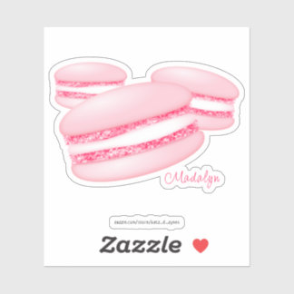 Pegatina 3 macarons rosados