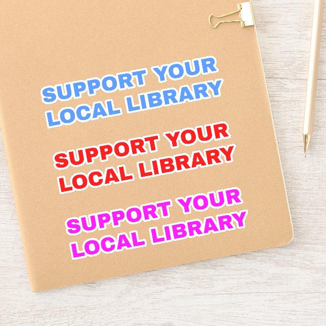 Pegatina (3 piezas) Apoya su biblioteca local (Cuaderno)