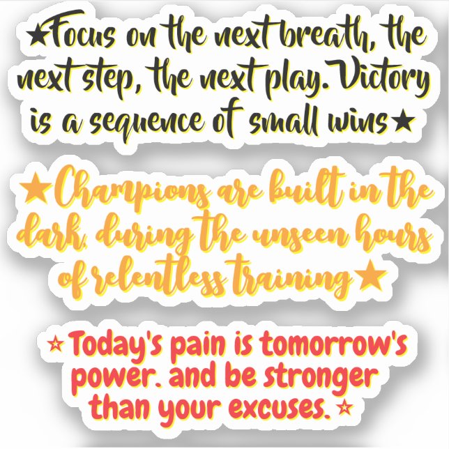 Pegatina 3 Sports Quotes for Athletes | Inspirational  (Anverso)