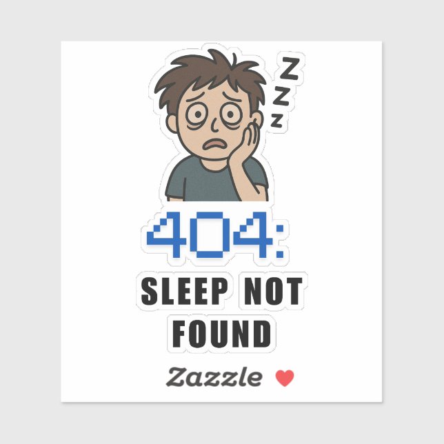 Pegatina 404 Sueño No Encontrado (Hoja)