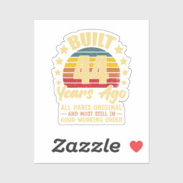 Pegatina 44 Years Ago All Parts Original 44th Birthday 