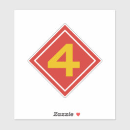 Pegatina 4.ª División Marina de los Estados Unidos