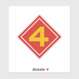 Pegatina 4.ª División Marina de los Estados Unidos