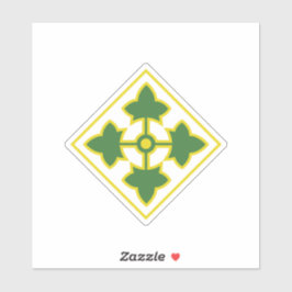 Pegatina 4.º distintivo de la División de Infantería