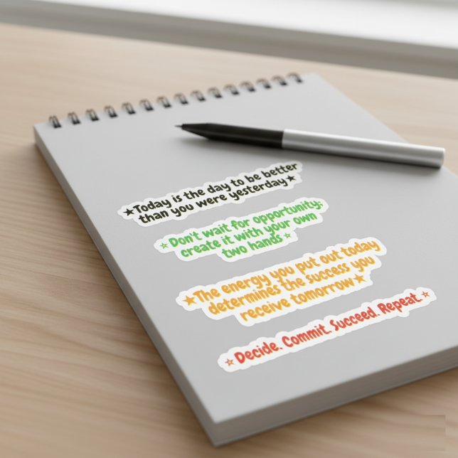 Pegatina 4 Best Motivational Quotes of all Time | Daily (Inspirational Positive Daily motivational stickers)