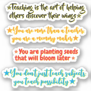 Pegatina 4 citas inspiradoras para educadores Positivo
