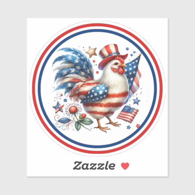 Pegatina 4 de julio Pollo Clipart-61531 (Hoja)