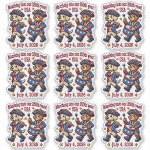 Pegatina 4 de julio Semiquincentenario del 250 aniversario 