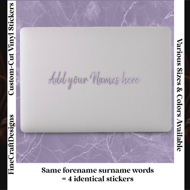 Pegatina 4 Modern Custom Name Laptop Stickers Set Lilac (Subido por el creador)