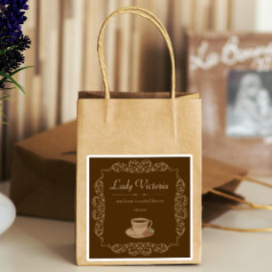 Pegatina 4 pcs Café personalizado marrón vintage