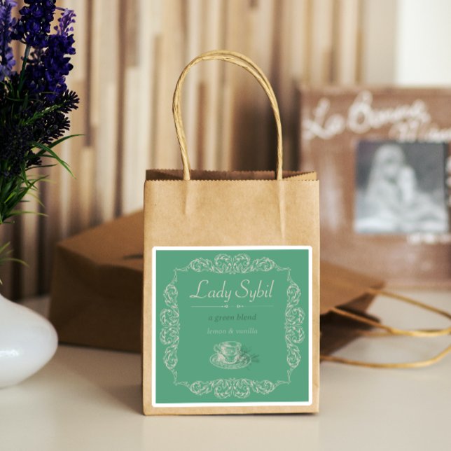 Pegatina 4 pcs Té verde personalizado de época (Subido por el creador)
