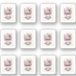 Pegatina 4 Taza de Flores