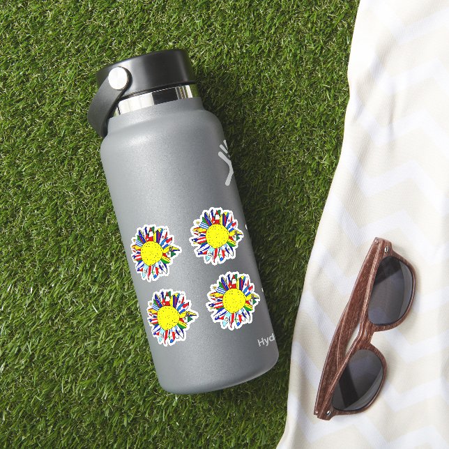 Pegatina 4 x Banderas de girasol en el mes del patrimonio h (HydroFlask Insitu)