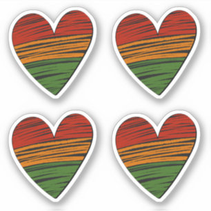 Pegatina 4 x Kwanzaa Juneteenth Rojo Negro Verde Pintura Co