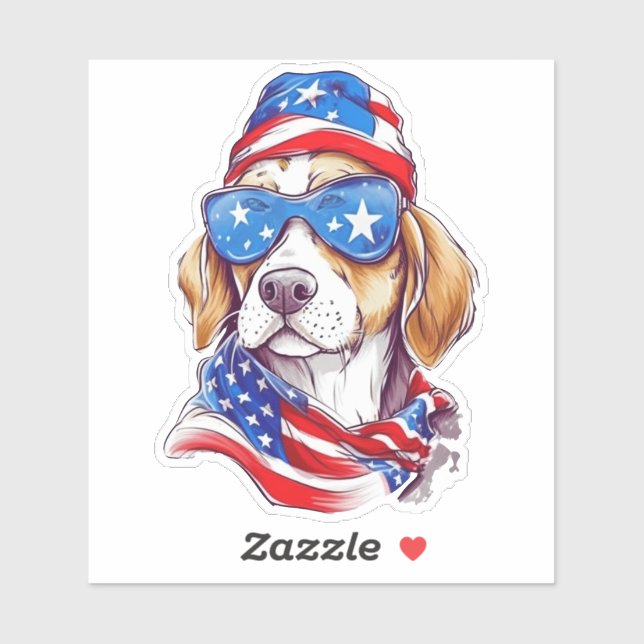 Pegatina 4th Of July Dog Sublimation-66361 (Hoja)