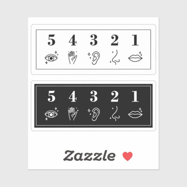 Pegatina 54321 Grounding Technique Anxiety Mental Health (Hoja)