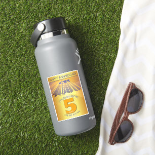Pegatina 5 años   Golden Ray 12 pasos NOMBRE PERSONALIZADO