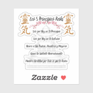 pegatina 5 principios reiki