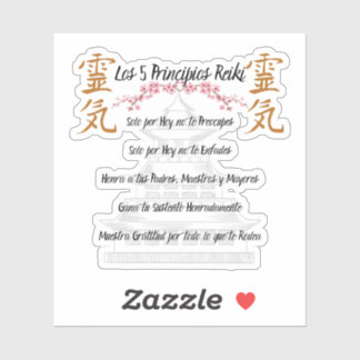pegatina 5 principios reiki