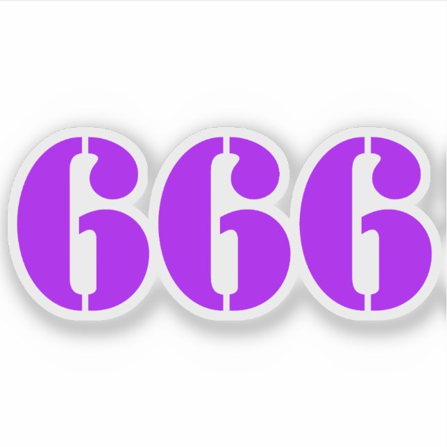 Pegatina 666 (morado) (Anverso)