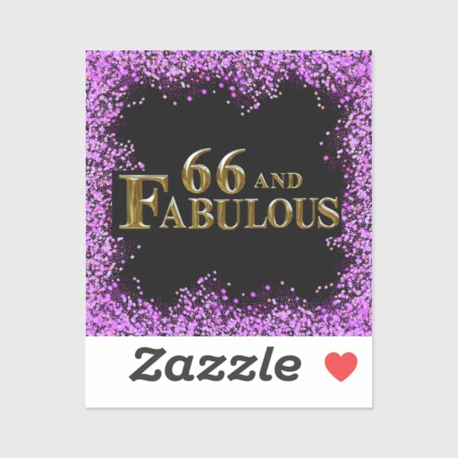 Pegatina 66 cumpleaños (Hoja)