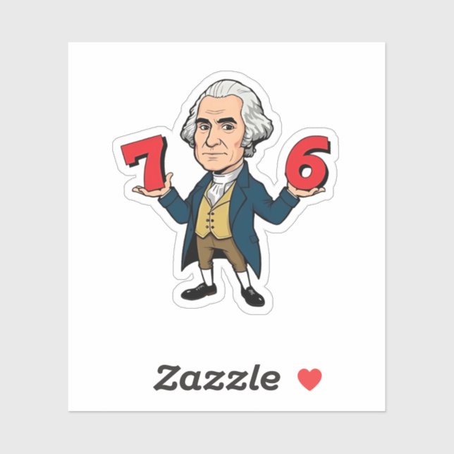 Pegatina 67 George Washington 7-6 Seis Siete Memes 67 (Hoja)