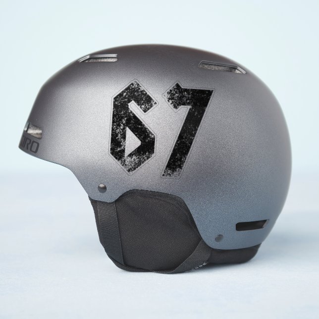 Pegatina 67 Gracioso Meme Seis Siete Gen Alpha (Lado del casco)