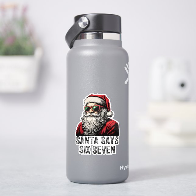 Pegatina 67 Meme Funny Santa Says Six Seven Christmas (hidrofrasco)
