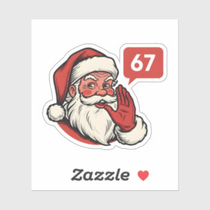 Pegatina 67 Navidad Feliz Seis Siete Santa Claus Cerebro Qu