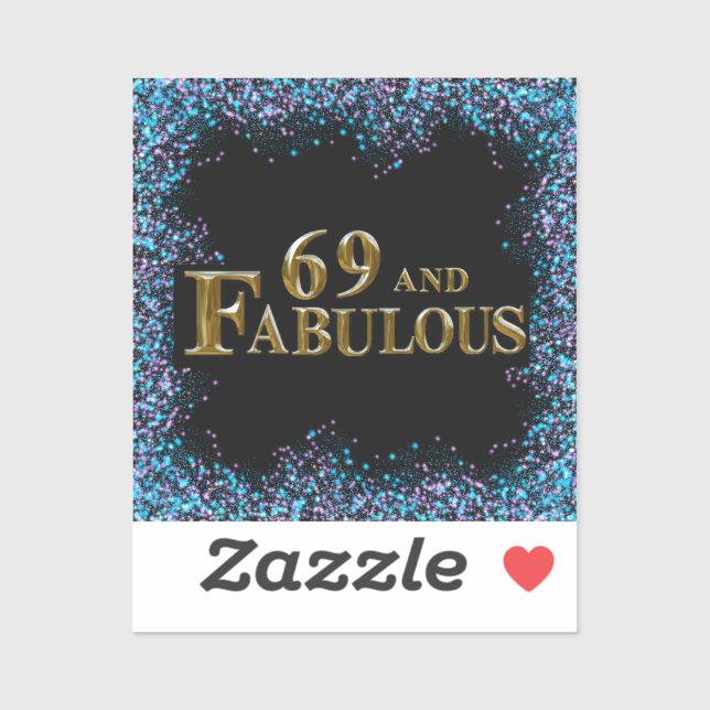 Pegatina 69 cumpleaños (Hoja)