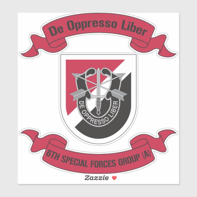Pegatina 6.º Grupo de Fuerzas Especiales (Airborne) 6º SFG (Hoja)