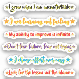 Pegatina 6 Frases de Mentalidad Motivacionales e Inspirad