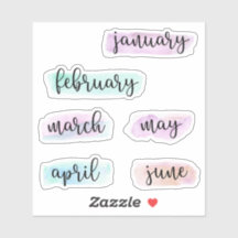 6 meses del año -de enero a junio- acuarela