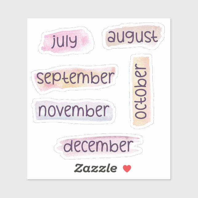 Pegatina 6 meses del año -de julio a diciembre- Cabeceras (Hoja)