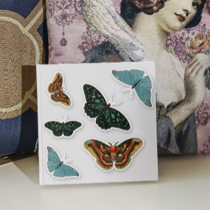 Pegatina 6 pcs bonito de mariposa de color vintage