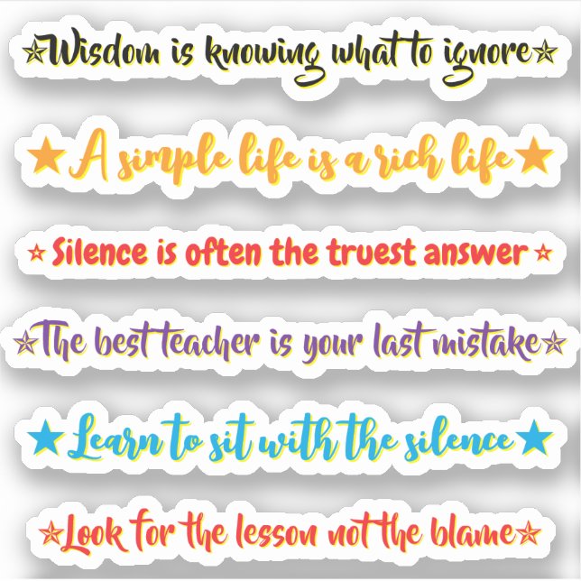 Pegatina 6 Wise Quotes | Motivational & Inspirational (Anverso)