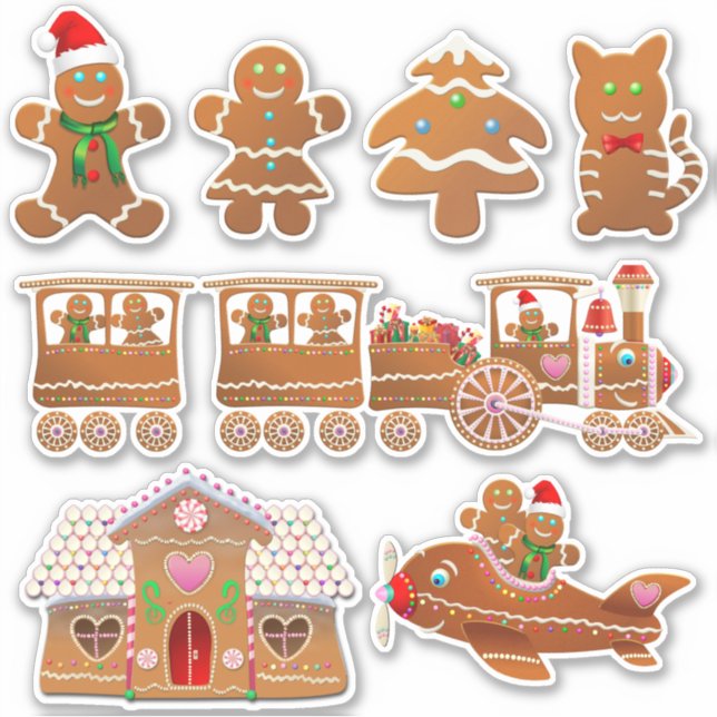 Pegatina 7 Navidades Personalizados de Gingerbread Cookies (Anverso)