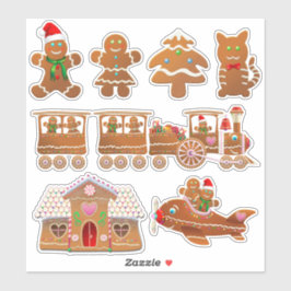 Pegatina 7 Navidades Personalizados de Gingerbread Cookies